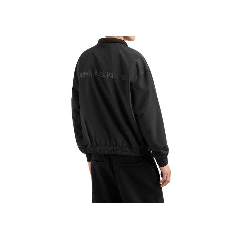 Armani Exchange Solid Logo Letter Emblem Short Casual Jacket Men jackets Black 6DZBL8-ZN5KZ-1200