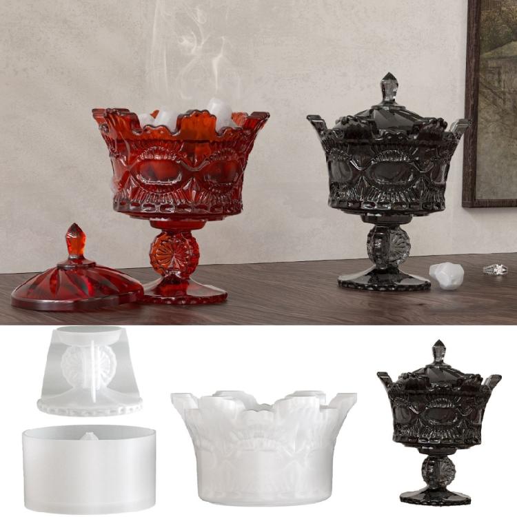 Silicone Craft Mold Vintage Crown Shape Suitable for Creating Candle Containers and Organizers Great for Handmade Gifts