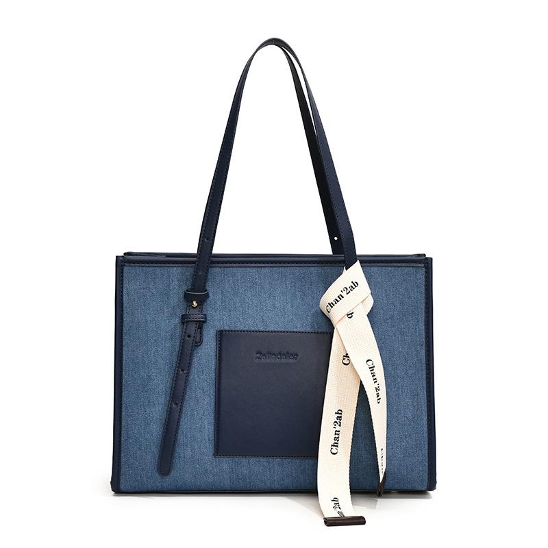 Denim Bag Women's Large-capacity New Versatile Casual Shoulder Tote Bag