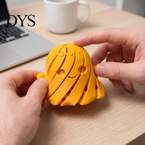 Cute Ghost Figurine 3D Printed Fidget Toy, Flexible Slippery Sensory Toy for Kids Adults, Tactile Play Stress Relief Halloween Desk Decoration