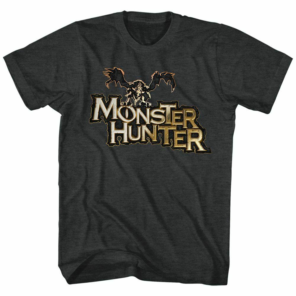 Monster Hunter Logo Black Heather Adult T-Shirt S