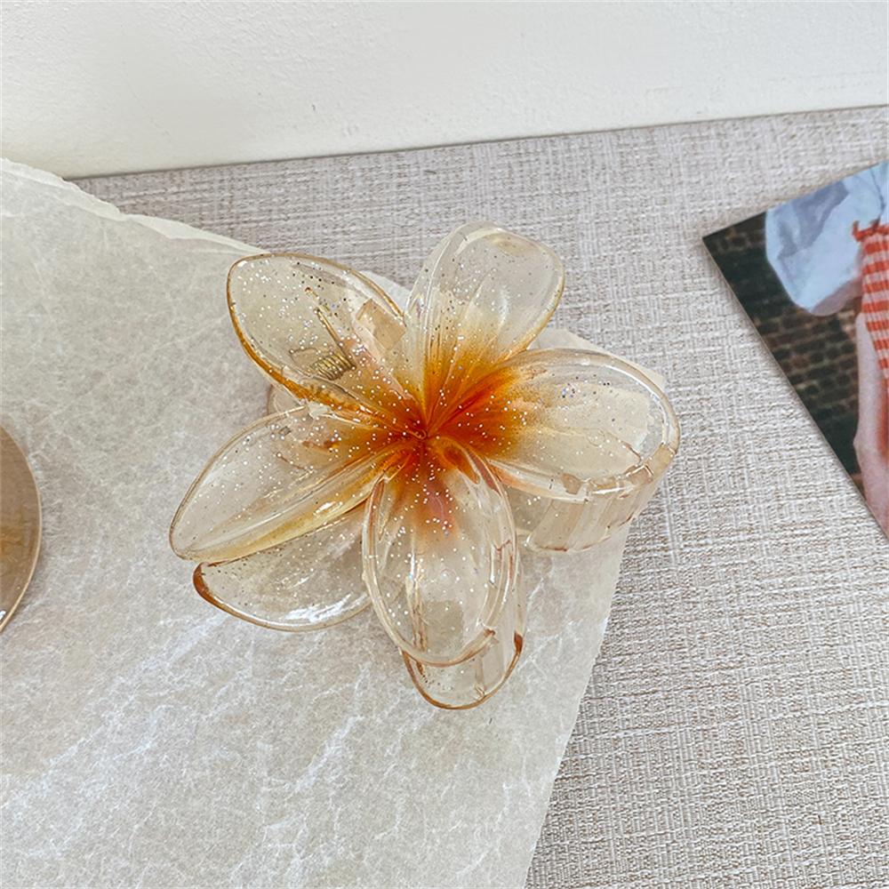 Neue Mode Glitzernde Eierblume Krallenklemme für Frauen Transparent Süße Pferdeschwanz Haarklammer Vielseitiges Mädchen Haarschmuck