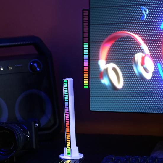 Yousheng RGB Lamp Music Rhythm Pickup Light Multiple Modes 5 Speeds Battery Operated Desktop Sound Control Lamp Ambient Light