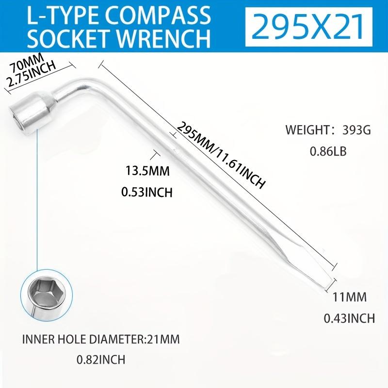 1 bucată cheie pentru roată de rezervă pentru cric - tip L Hexagon 17/19/21mm Instrument de reparare a prizei