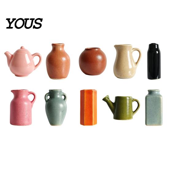 Strong Magnetic Note Holders Mini Ceramic Vase Fridge Magnets, Cute Tiny Flower Magnets for Small Planters Metal Surfaces Artificial Flowers,