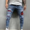 M-3XL Jeans da uomo con fori strappati Multi tasche Denim Jeans skinny con nappa elasticizzata a vita media Streetwear