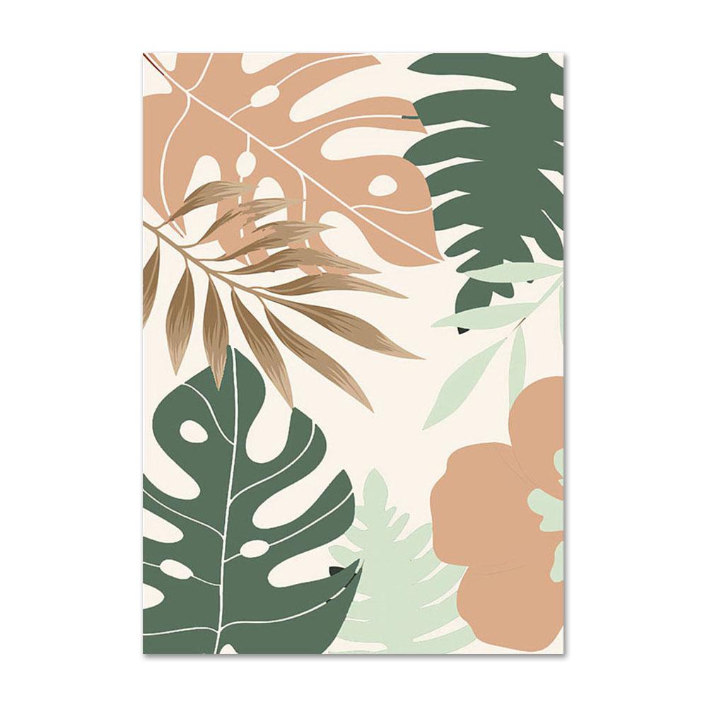 Abstract Monstera Plants Wall Art Nordic Canvas Painting Print Green Plants Posters Prints Wall Pictures for Living Room Decor