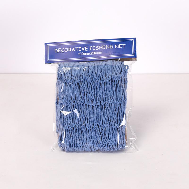 Mediterranean Style Cotton Rope Decorative Fishing Net with Shells for Wall Decor