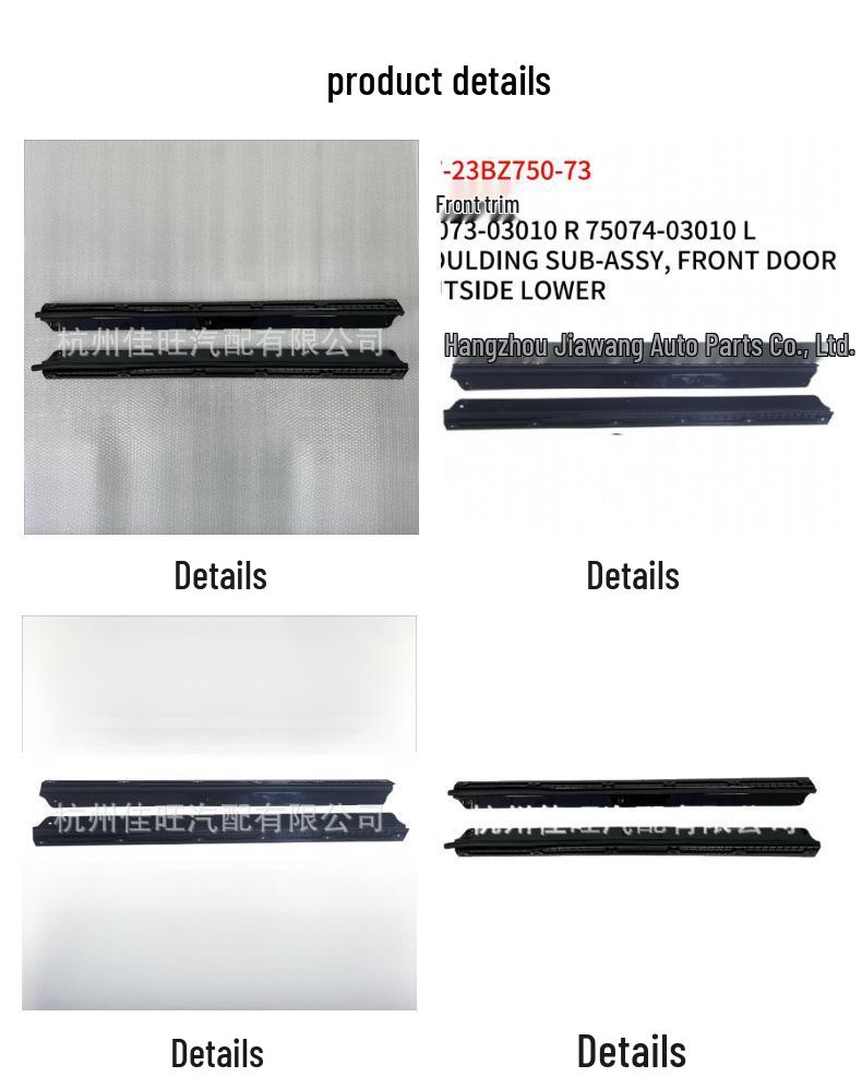 Fits 2023 Toyota BZ3 Front Door Trim Strip: Right 75073-03010, Left 75074-03010