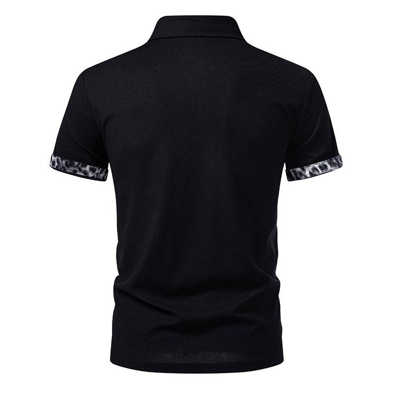 Summer Men's Solid Pocket Splicing Polo Shirts Short Sleeve Breathable Casual Contrast Color Lapel Collar Streetwear Basic Tops