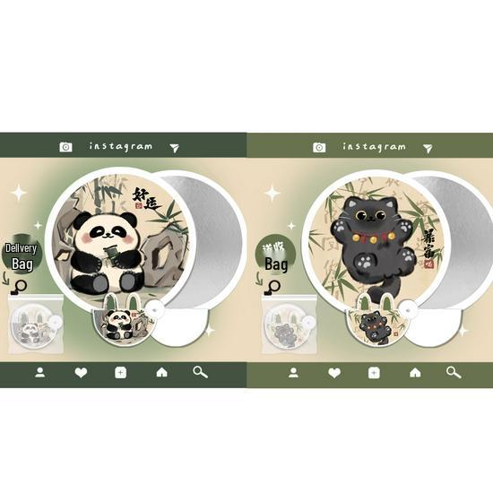 Portable Cartoon Folding Fan – Cute Mini Round Fan for Women and Kids