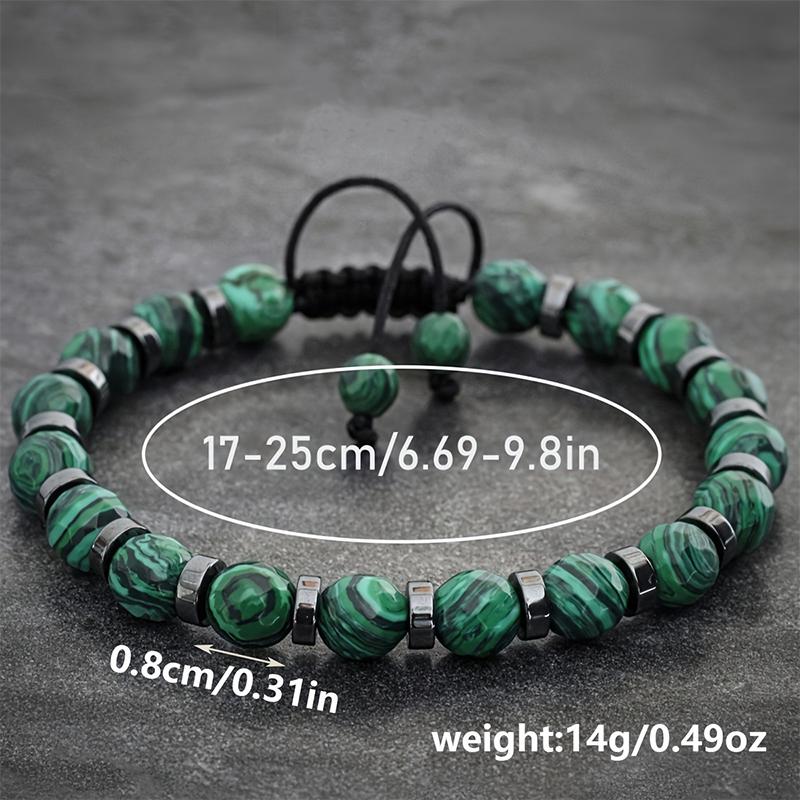 Fashionable Malachite Bracelet, Natural Stone Beads Bracelet For Men And Women Valentine'S Day Gift