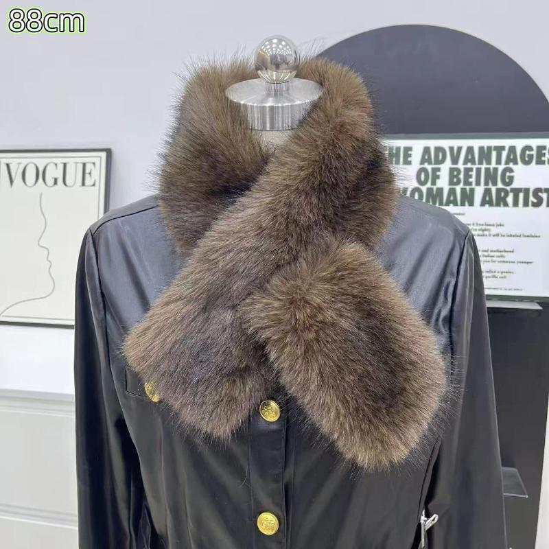 Fake Fur Long Scarf Soft Plush Fur Decor Winter Fluffy Warm Scarf Thick Luxury Wraps Shawl For Women