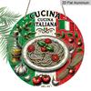 2D Flat 1pc, 8x8 in, Italian Cuisine Round Aluminum Metal Sign, Personalized Gift, Artistic Wall Decor, Waterproof Rust-Resistant, Aluminum Material