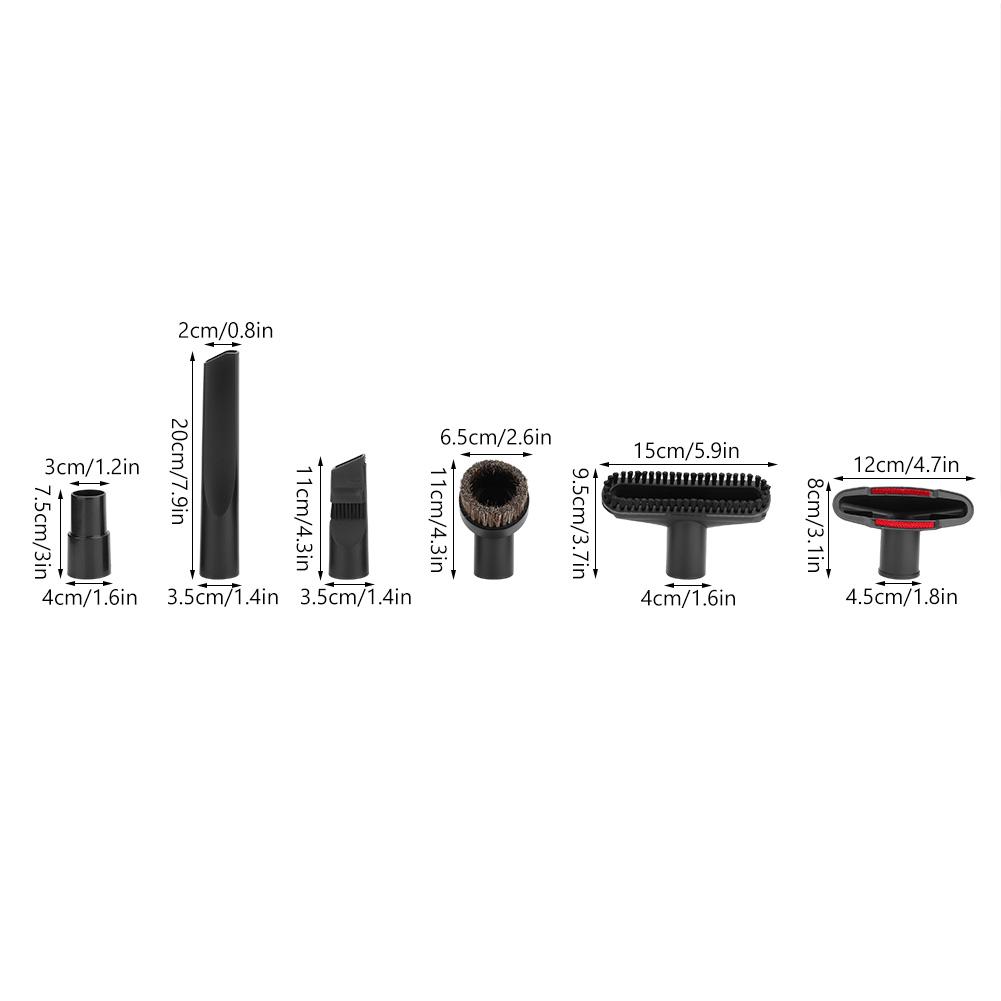 Kit de Cepillo de Cabezal de Succión para Accesorios de Aspiradora de 6 Piezas/Set Apto para Diámetro Interior de 32 mm a 35 mm