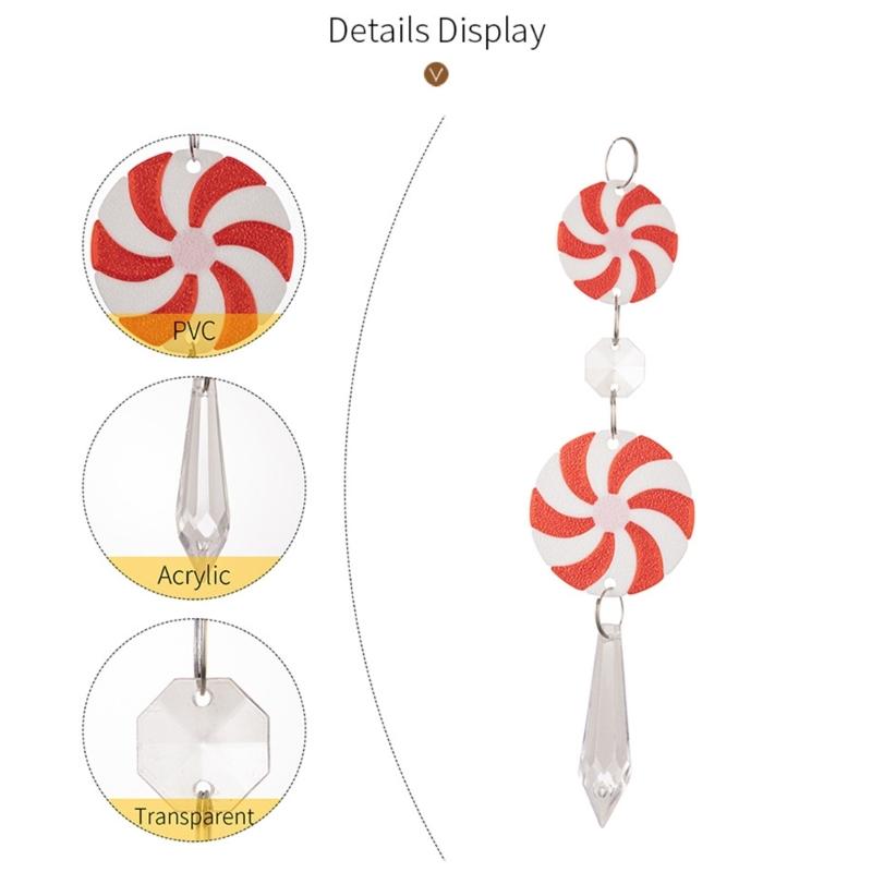 Set of 15 Elegant Christmas Tree Hanging Pendant Festival Candy Cane Cone Hanging Charm for Christmas Tree Decoration