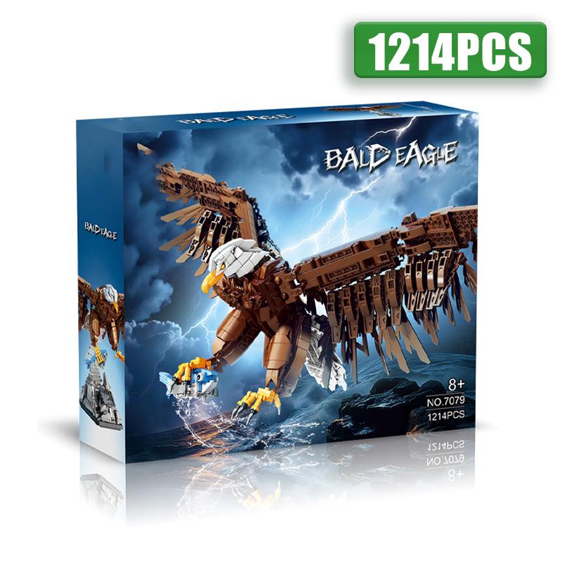 Creative 1214Pcs Bald Eagle Hawk Animal