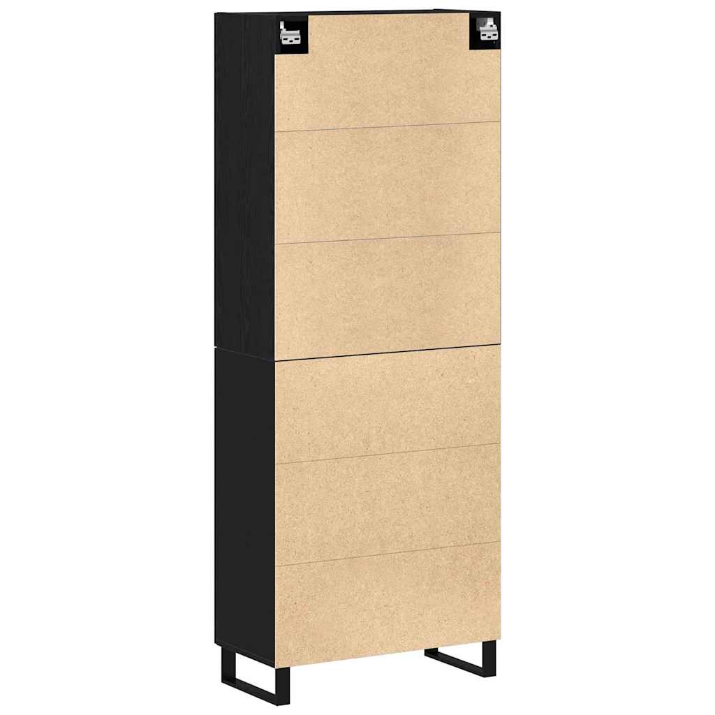 Highboard 2 pcs Black Oak Effect 69.5 x 34 x 180 cm