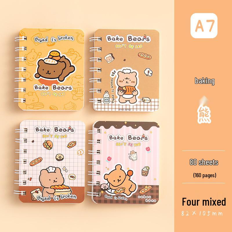 High-Value A7 Spiral Notebook - Cartoon Themed, Lined, Mini, Portable, Ideal for Elementary Students and Kids' Diaries