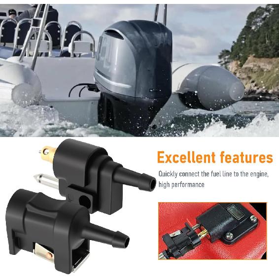 1/4 Inches 6Mm Barb Female Fuel Line Quick Connector + 1/4 Inches 6Mm Male Fuel Connector Replacement For Yamaha Outboard Motor