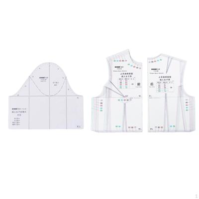 2Pack :1 Women Cloth Design Ruler Transparent Drafting Full Scale Garment Prototype Drawing Templete