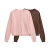 Kaslead New Arrival Women's Clothing Fashion Style Fashion All-Match Minimalist round Neck Long Sleeve Knitted Coat 2893118
