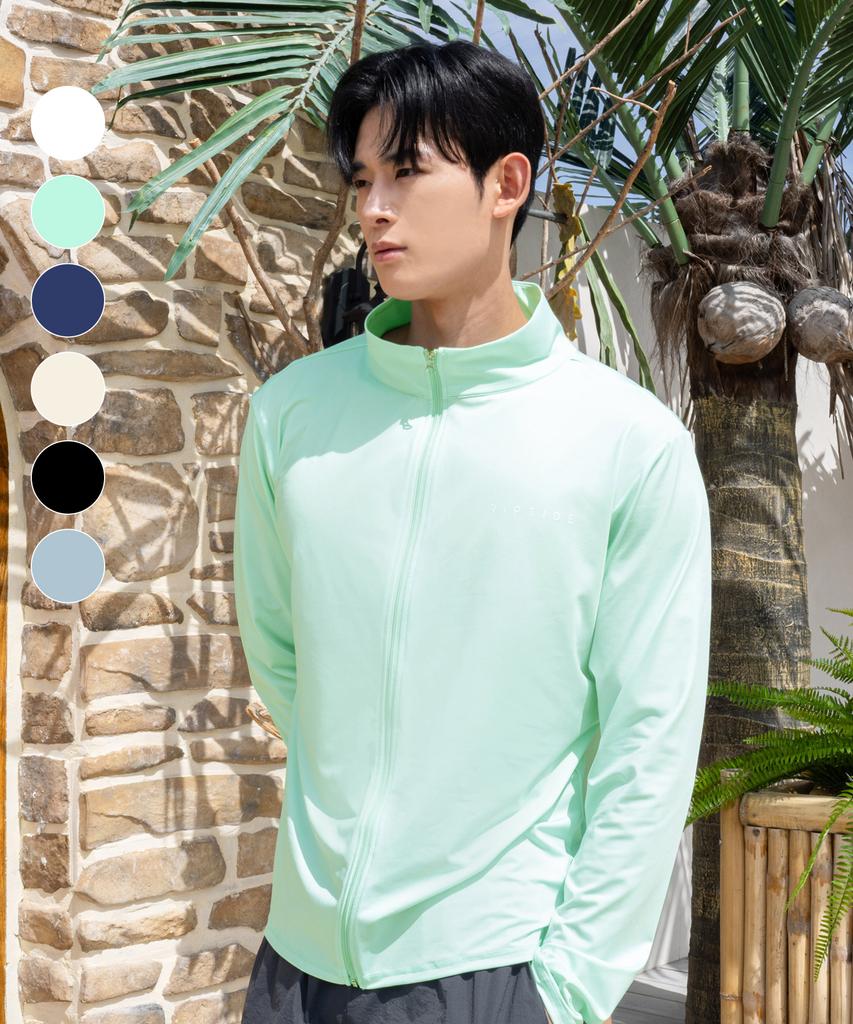 Helingbon Loose Fit Active Zip-Up Rash Guard (Mint) / Rc903M
