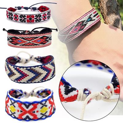 Etnische Stijl Bedeltjes Touw Armbanden Boheemse Geweven Armband Bedeltjes Handgevlochten Touw