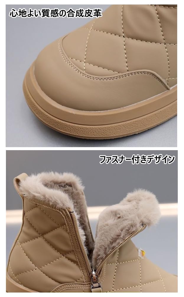 MiraiHiraki Snow Sheepskin Boots with Inner Short Winter Zipper Cold Weather Winter Shoes Women's Boots, Fur, Boots, Boots, Boots, Boots, Non-Slip