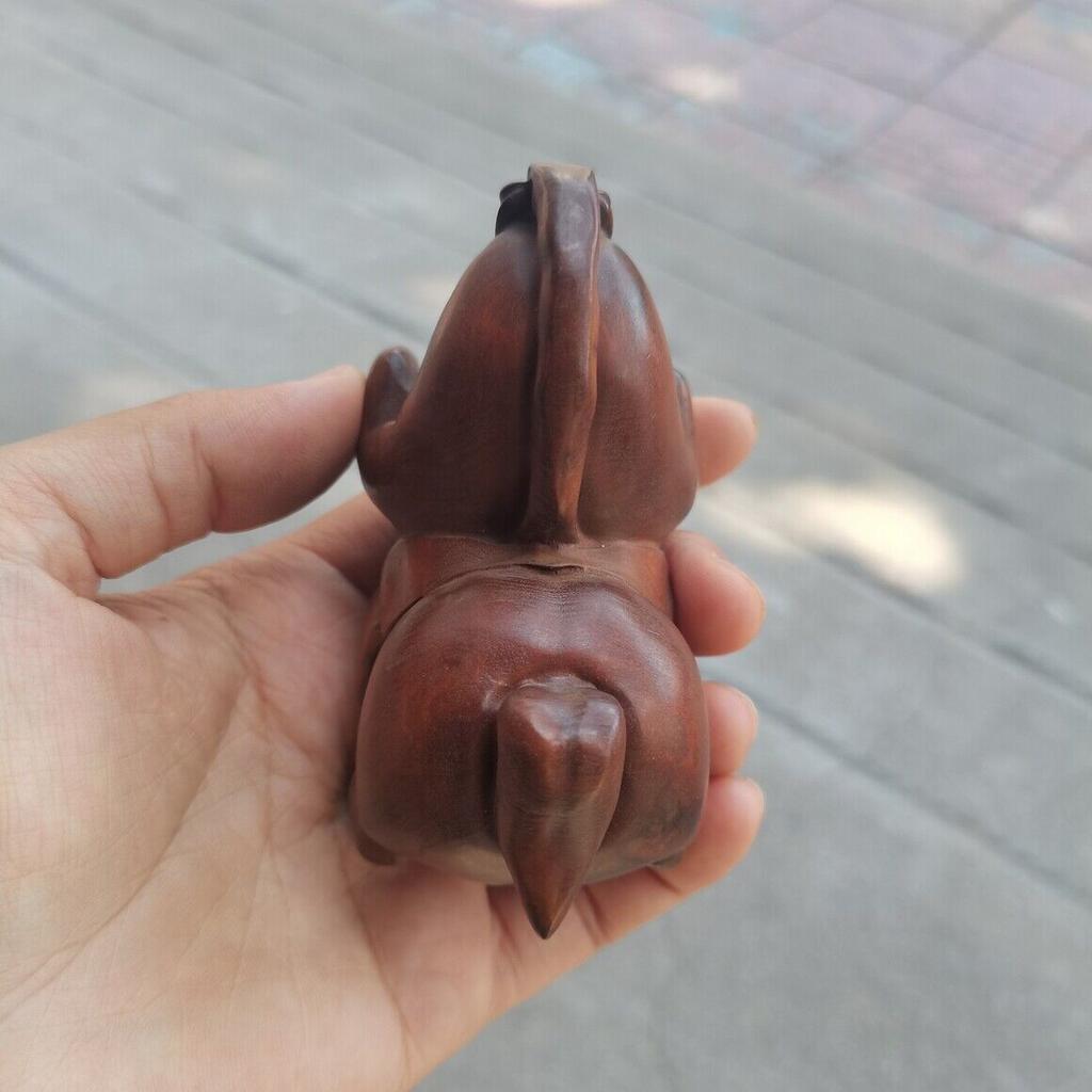 Chinese Antique Boxwood Wooden Hand Carved Exquisite Little Fat Horse Statue Art