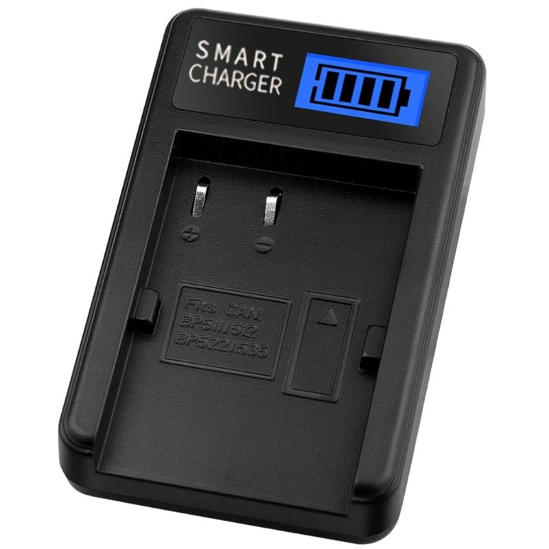 Portable LCD Screen Display Camera Battery Chargers for BP511 5D 50D 40D 20D Cameras Convenient Charging Power Supply