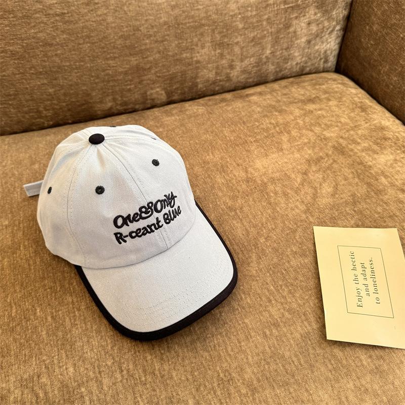 Baseball Cap Children's Versatile Face Small Wide Brim Deep Top Big Head Circumference Outdoor Leisure Sunshade Sunscreen Embroidery Peaked Cap