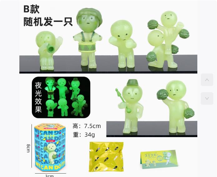 1 Box Sonny Angel Smiski Moving Series Mystery Noctilucent Green Doll Action Figures Cartoon Desktop Decoration Birthday Gift