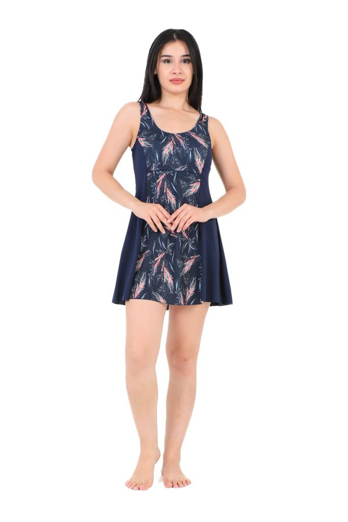 Damen Stil Große Größe Badeanzug Übergröße Gemusterte Shorts Flexibles Kleid Badeanzug