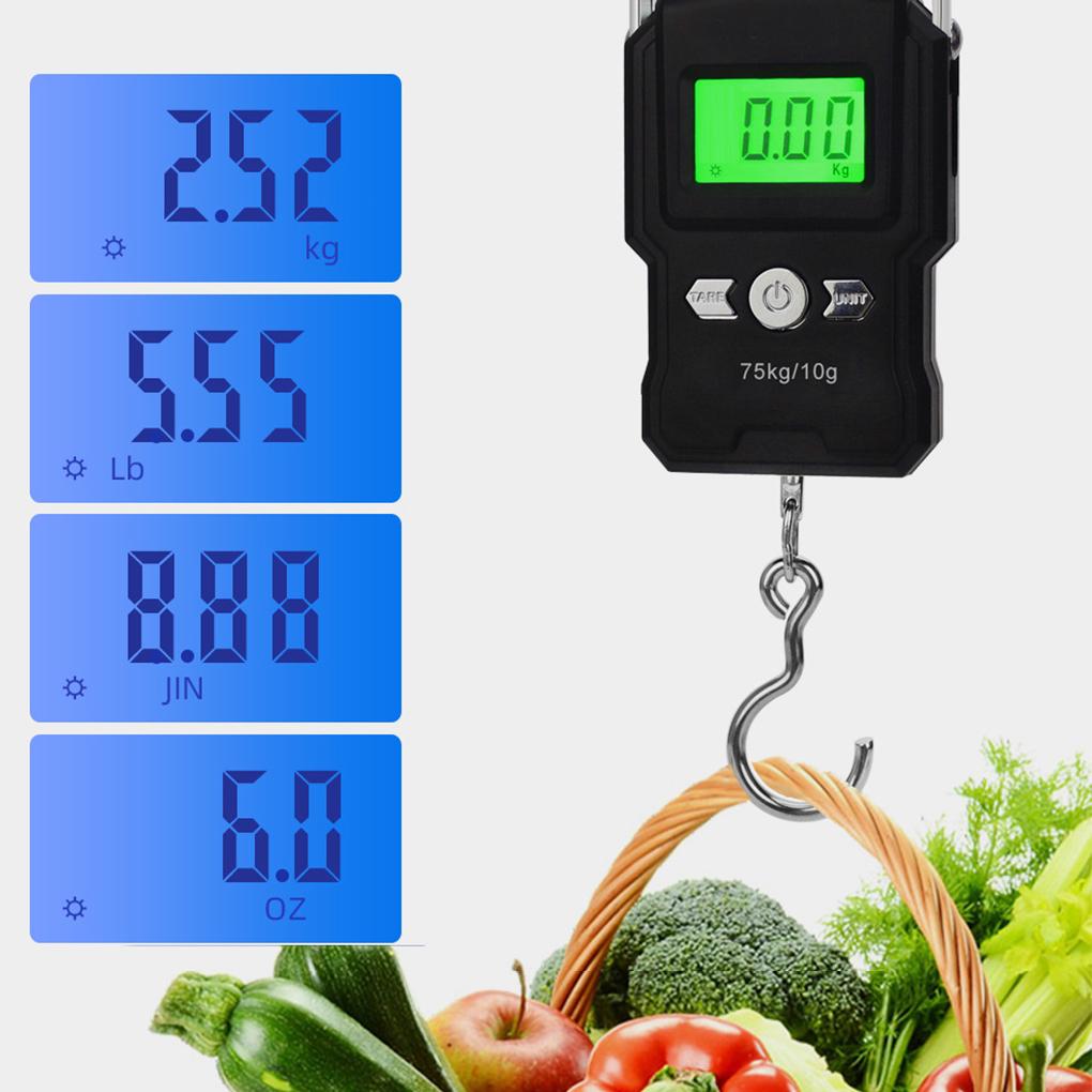 Weighing Scale Accuracy Unit Conversion Electronic Scales Auto Power Off Metal Hook Measuring Tool Weighing Fishing