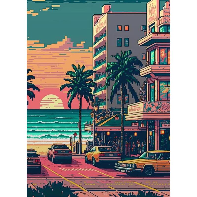 

DIY алмазная живопись здания и улицы набор для вышивки мозаика искусство алмазная живопись полный круг/квадратный алмаз украшение дома Square 40x50cm