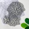 Mesh Handmade Beads Flower Embroidery Lace Cloth Sticker Clothing Dress Performance Clothing Decorative Cloth Sticker Accessories