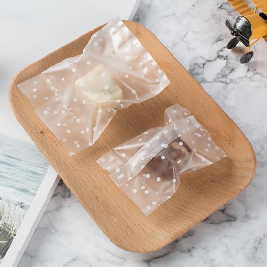 100Pcs/Pack Machine Clear Seal Bags Waterproof Plastic White Dot Vacuum Sealer Bag Cookie
