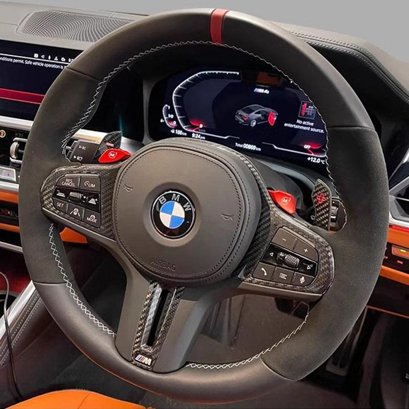Ручная строчка Черная Замшевая Кожаная Накладка на Руль Автомобиля Для BMW M Sport G30 G31 G32 G20 G21 G14 G15 G16 X3 style 2
