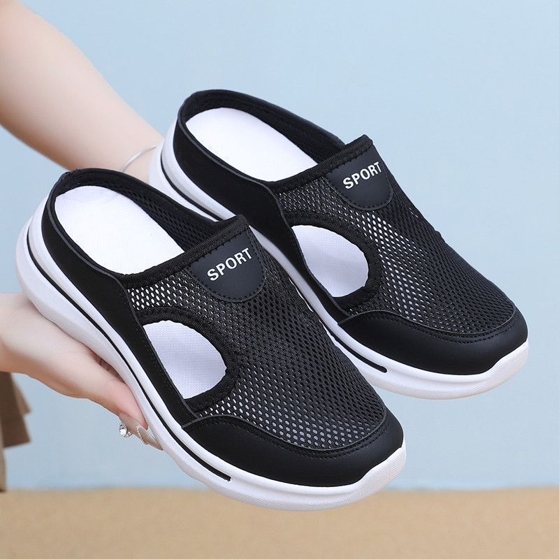 Baotou Half Slippers for Women In Summer Anti Slip Elderly Mesh 36 1877₽
