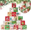 DIY Holiday Gift Packaging 24 Pcs Christmas Advent Calendar Boxes, Days Countdown Box, Party Favor Containers Empty Cardboard Number Box To