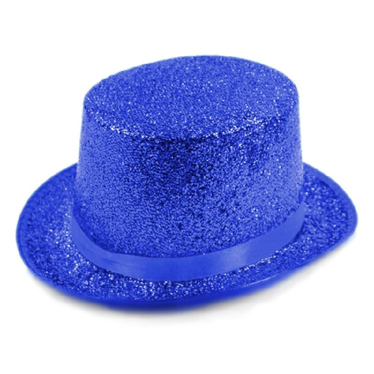 Magician Hat Wide Brim Fedora Hat Stage Top Hat Short Brim Flickering Glitter