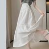 Witte Hoge Taille Slim Midi Rok - Koreaanse Stijl, Zoet & Elegant