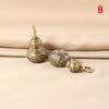 Mini Brass Chinese Letter Blessing Lotus Gourd Charm Copper Lucky Car Key Chain Pendant Pill Box Medicine Case Container Bottle