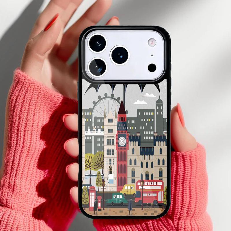 London Red Telephone Bus Big Ben Phone Case for iPhone 17 16 15 14 13 Pro Max Back Cover for 12 11 Pro Coque