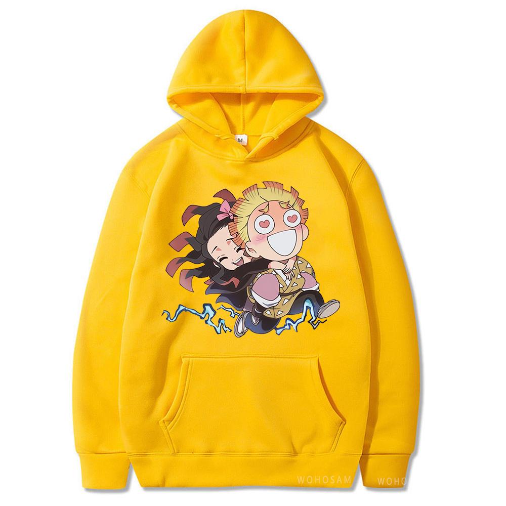 

Популярные аниме «Demon Slayer Agatsuma Zenitsu», толстовки с принтом Kawaii, толстовки с мультяшным принтом для женщин и мужчин, хип-хоп, зимняя уличная одежда, толстовка 4XL жёлтый