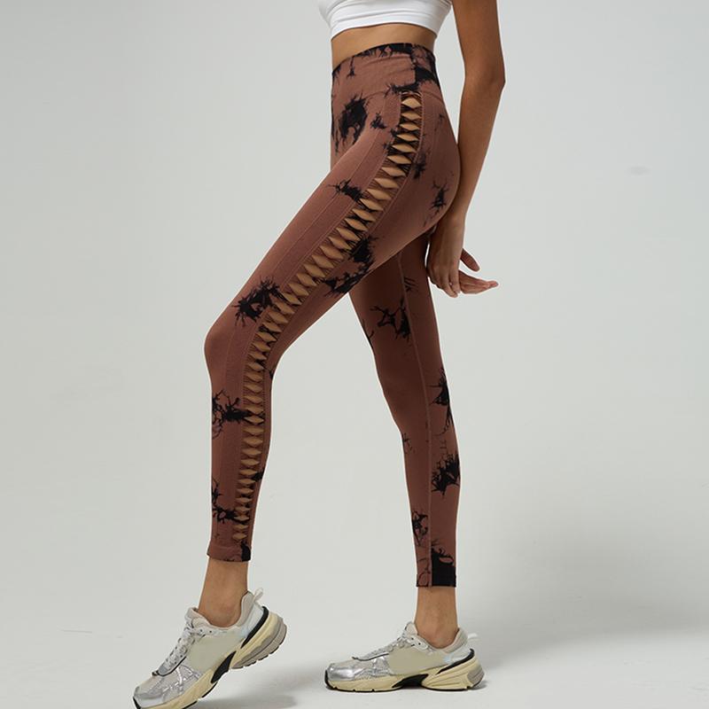 Seamless Tie-Dye High-Waist Yoga Pants Double Extra Large