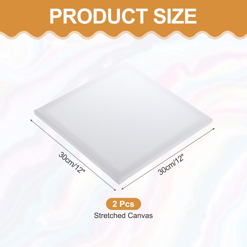 8Pcs White Stretched Canvas for Painting 10cm-30cm Blank Artist Boards Profile Cotton Canvas Panels for Beginners Professionals