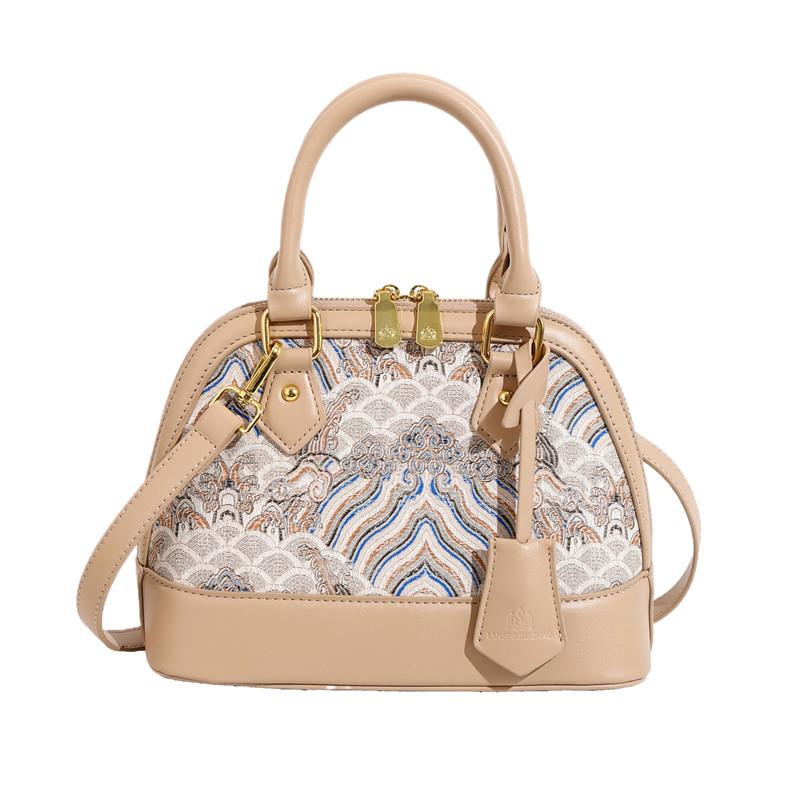 Stylish and Simple Embroidery Xiangyun Handbag Women's Shoulder Messenger Bag High-end Shell Bag