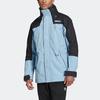 adidas Originals Color Block Stehkragen Langarm Daunenjacke Herren Oberbekleidung Blau H13576